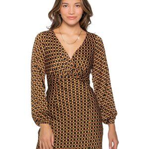 MINKPINK Valentina Mini Dress | Borwn/Black | Size S | NWT